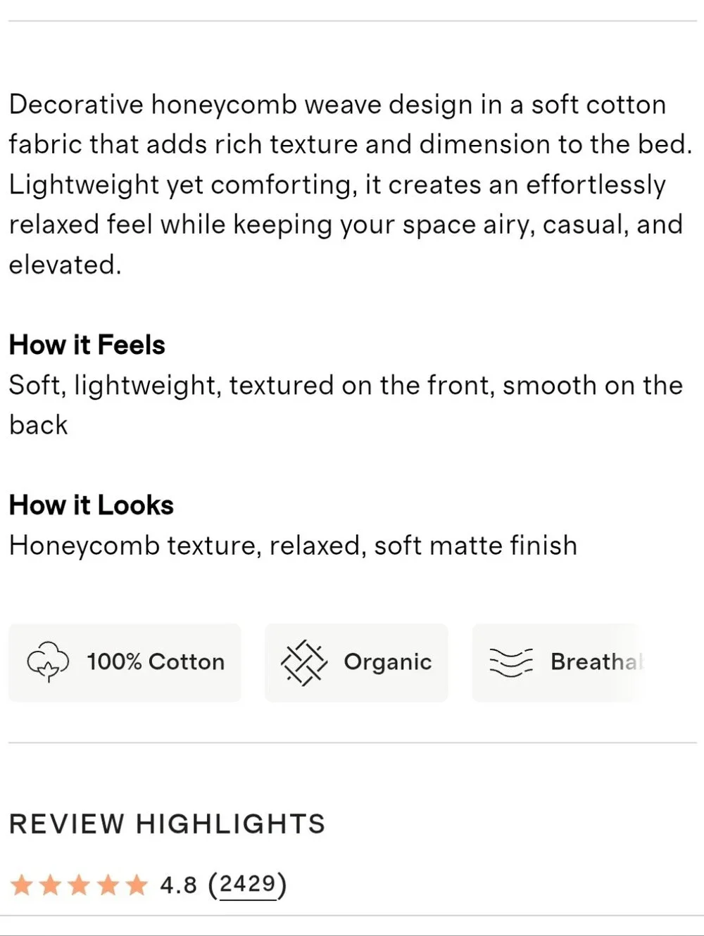 Quince Organic Luxe Honeycomb Duvet Cover Set - Mineral (Dark Dusky Blue)